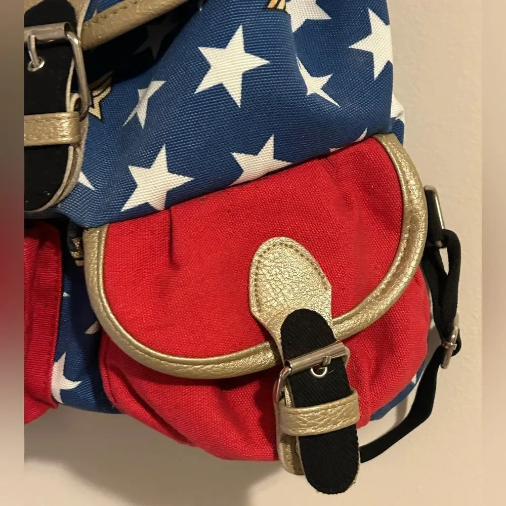 Wonder Woman Canvas Backpack DC Comics Originals Book Bag Red, Blue & Gold